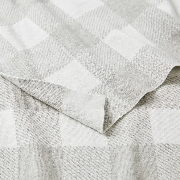 Gingham Kids Throw - Grey /Ivory 3 Gingham Kids Throw - Grey /Ivory