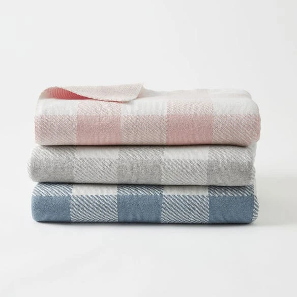 Gingham Kids Throw - Grey /Ivory 4 Gingham Kids Throw - Grey /Ivory - Image 2