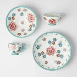 Tango Serving Bowl Floral - Pink/Aqua
