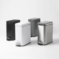 Slimline Pedal Bin 5l - Matte Black 7 Slimline Pedal Bin 5l - Matte Black -Dream Home Art 19457405 V02