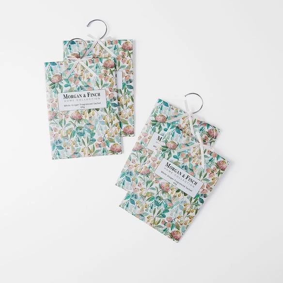 White Ginger Hanging Sachet Set Of 4 3 White Ginger Hanging Sachet Set Of 4