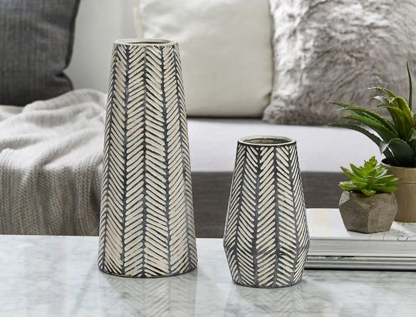 Tribal Etched Squat Vase 5 Tribal Etched Squat Vase - Image 3