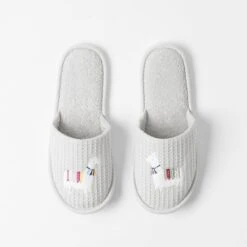 Llama Embroidered Slippers