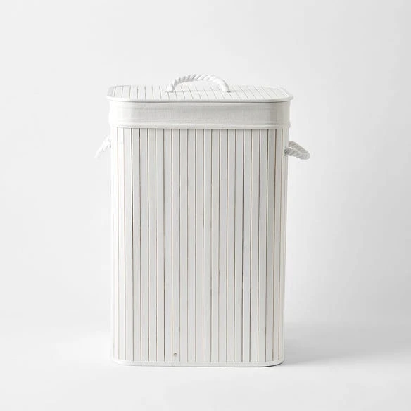 Collapsible Bamboo Hamper - White 4 Collapsible Bamboo Hamper - White - Image 2