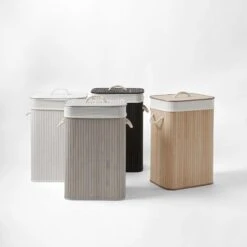 Collapsible Bamboo Hamper - French Grey