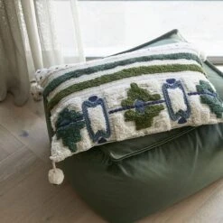 Kota Tufted Cushion - Green/Ivory -Dream Home Art 20975302 P 2
