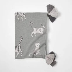 Misty Cats Knit Throw -Dream Home Art 21328501 P 1
