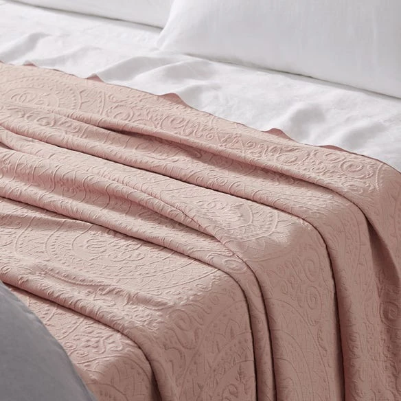 Estelle Cotton Blanket - Blush 3 Estelle Cotton Blanket - Blush