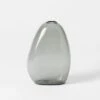 Pebble Stone Shaped Glass Vase - Charcoal 1 Pebble Stone Shaped Glass Vase - Charcoal -Dream Home Art 21440101 P