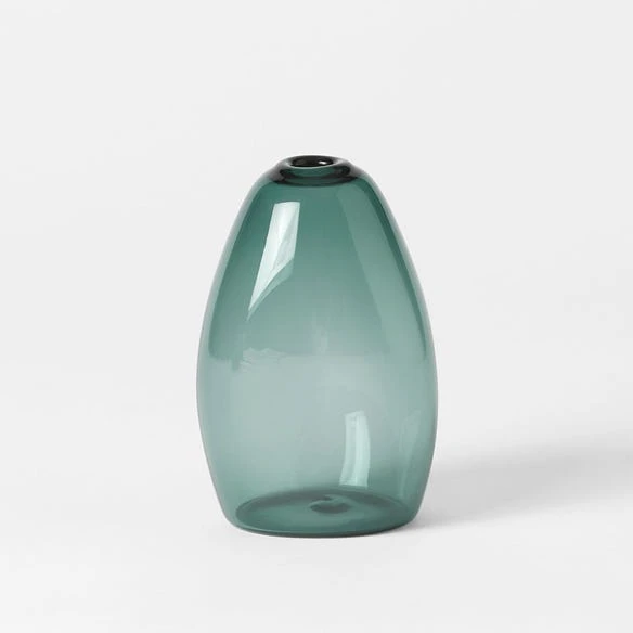 Pebble Stone Shaped Glass Vase -Teal 5 Pebble Stone Shaped Glass Vase -Teal - Image 3