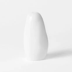 Pebble Stone Shaped Glass Vase - White 7 Pebble Stone Shaped Glass Vase - White -Dream Home Art 21440301 P