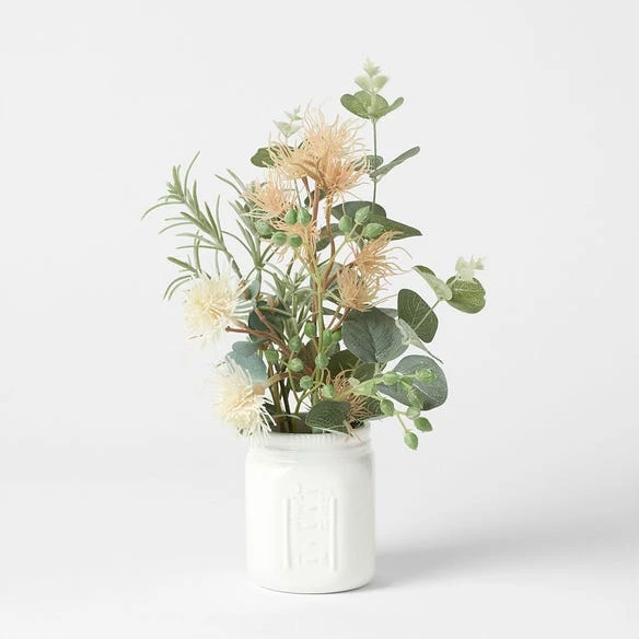 Flowering Gum Ceramic Jar - Orange Flower 3 Flowering Gum Ceramic Jar - Orange Flower