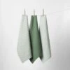 Yarn Dye Stripe Tea Towel Set Of 3 - Khaki 1 Yarn Dye Stripe Tea Towel Set Of 3 - Khaki -Dream Home Art 21675001 P
