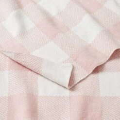 Gingham Kids Throw - Pale Pink/Ivory 7 Gingham Kids Throw - Pale Pink/Ivory -Dream Home Art 21676903 V02