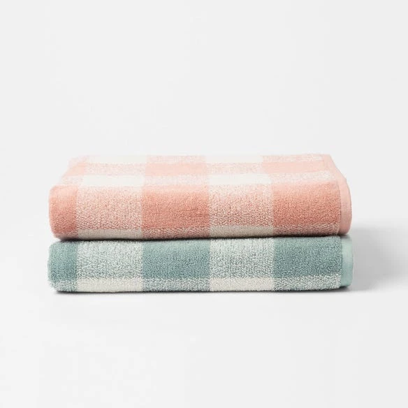 Gingham Towel - Pale Blue 4 Gingham Towel - Pale Blue - Image 2