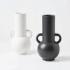 Flounder Ribbed Double Handled Urn - Black 1 Flounder Ribbed Double Handled Urn - Black -Dream Home Art 21695002 V01