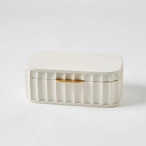 Thorton Ribbed Jewellery Box - White 4 Thorton Ribbed Jewellery Box - White - Image 2