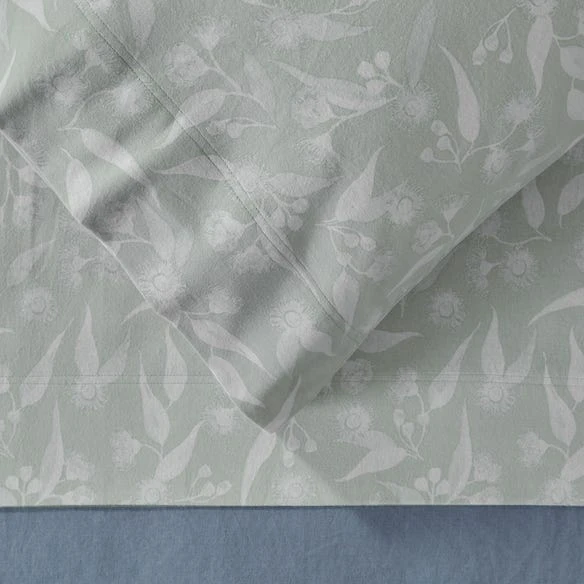 Pemberton Flannelette Sheet Set - Sage 4 Pemberton Flannelette Sheet Set - Sage - Image 2