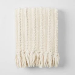 Cowley Chenille Throw - Cream -Dream Home Art 21833701 P 1