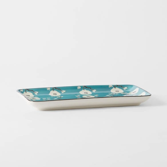 Cherry Blossom Rectangle Platter - Teal 5 Cherry Blossom Rectangle Platter - Teal - Image 3