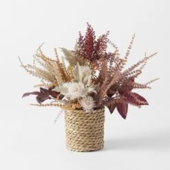 Dried Arrangement Rope Pot - Autumn Mix