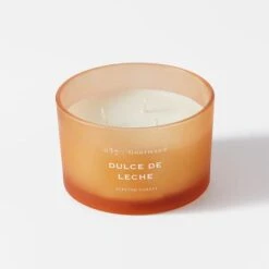 Bed And Bath 450g Frosted Glass Candle - Dulce De Leche