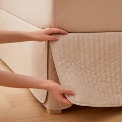 Perfects Padded Valance - Stone -Dream Home Art Core Valance LS Bedding Perfects padded valance Stone Detail 3