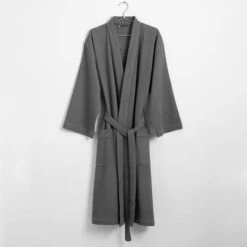 Bliss Waffle Robe - Charcoal -Dream Home Art G BLISS 100101 03 P