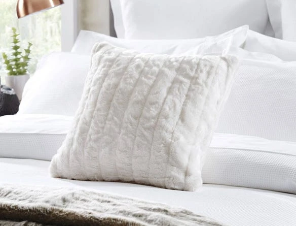 Faux Fur Cushion - Cream 4 Faux Fur Cushion - Cream - Image 2