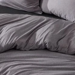 Jersey Quilt Cover - Grey 9 Jersey Quilt Cover - Grey -Dream Home Art G JERSEY 010803 00550 V03