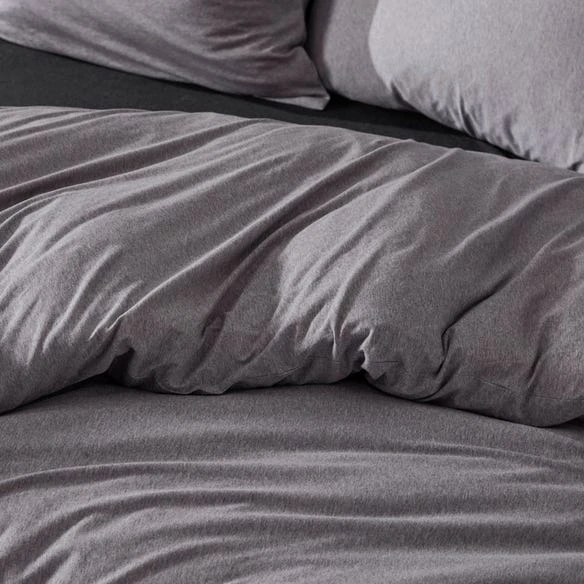 Jersey Quilt Cover - Grey 5 Jersey Quilt Cover - Grey - Image 3