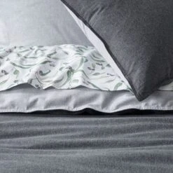 Lusso Brushed Cotton Quilt Cover - Charcoal Cool Grey -Dream Home Art G LUSSO 010301 00580 V19