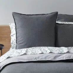 Lusso Brushed Cotton Quilt Cover - Charcoal Cool Grey -Dream Home Art G LUSSO 010301 00580 V22