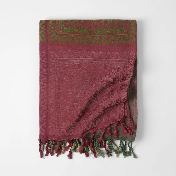 Maple Throw - Burgundy 4 Maple Throw - Burgundy - Image 2