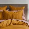 Milano Linen Quilt Cover - Mustard 1 Milano Linen Quilt Cover - Mustard -Dream Home Art G MILANO 010803 00140 V01