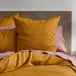 Milano Linen Quilt Cover - Mustard -Dream Home Art G MILANO 010803 00140 V02