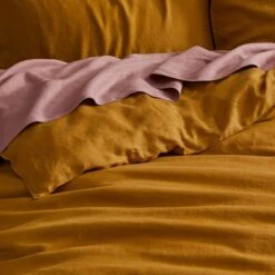 Milano Linen Quilt Cover - Mustard -Dream Home Art G MILANO 010803 00140 V04