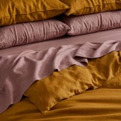 Milano Linen Quilt Cover - Mustard -Dream Home Art G MILANO 010803 00140 V05