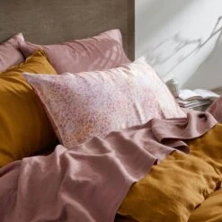 Milano Linen Quilt Cover - Mustard -Dream Home Art G MILANO 010803 00140 V07