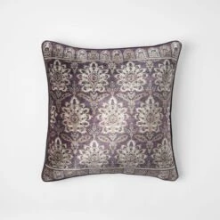 Dream Home Art -Dream Home Art M F Aman Floral Cushion Plum 50x50cm 20976001 1
