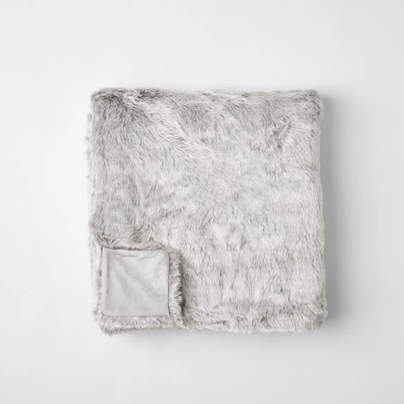 Arctic Faux Fur Throw - Grey Fox 5 Arctic Faux Fur Throw - Grey Fox - Image 3