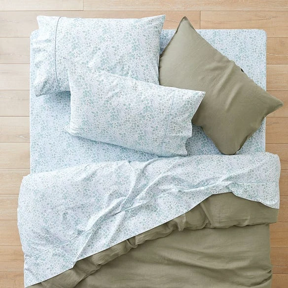 Beth 250 TC Cotton Sheet Set - Green Floral 3 Beth 250 TC Cotton Sheet Set - Green Floral