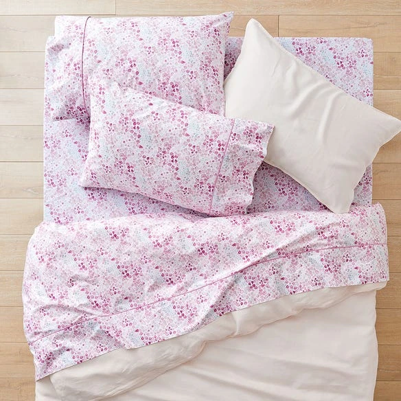 Beth 250 TC Cotton Sheet Set - Pink Floral 4 Beth 250 TC Cotton Sheet Set - Pink Floral - Image 2