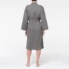 Bliss Waffle Robe - Charcoal 1 Bliss Waffle Robe - Charcoal -Dream Home Art M F Bliss Waffle Bathrobe Charcoal 17421102 Back 1