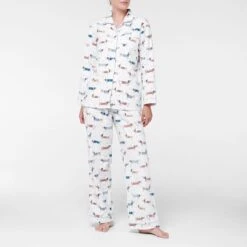 Dash Flannelette Pyjamas 8 Dash Flannelette Pyjamas -Dream Home Art M F Dash Flannel PJs Multi 203990 R Front 3