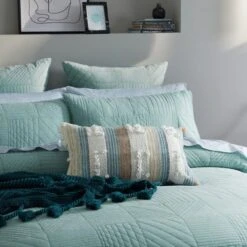 Dutton Quilt Cover - Smoke Blue 12 Dutton Quilt Cover - Smoke Blue -Dream Home Art M F Dutton Detail 1