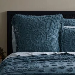 Eadie Bedspread - Blue -Dream Home Art M F Eadie Blue Mirage Euro2 1