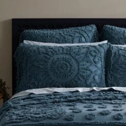 Eadie Bedspread - Blue -Dream Home Art M F Eadie Blue Mirage Pillow2 1