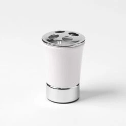 Empire Bathroom Accessories -Dream Home Art M F Empire Toothbrush Holder White Silver 15703501 11