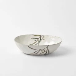 Eucalypt Dining - Ivory Green -Dream Home Art M F Eucalypt Oval Bowl Ivory Green 20947901 1